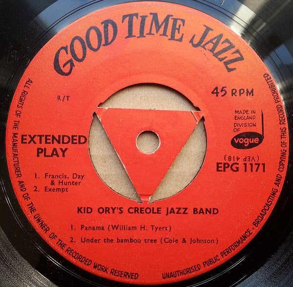 Kid Ory And His Creole Jazz Band : Kid Ory's Creole Jazz Band 1944 - 45 Vol. 2 (7", EP)