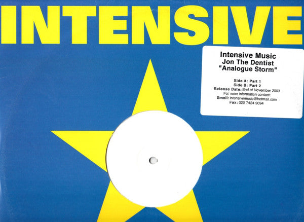 Jon The Dentist : Analogue Storm (12", Promo, W/Lbl)