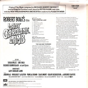 Richard Rodney Bennett / Marcus Dods Conducts New Philharmonia Orchestra : Lady Caroline Lamb (Original Soundtrack) / Elegy For Caroline Lamb (LP, Album)