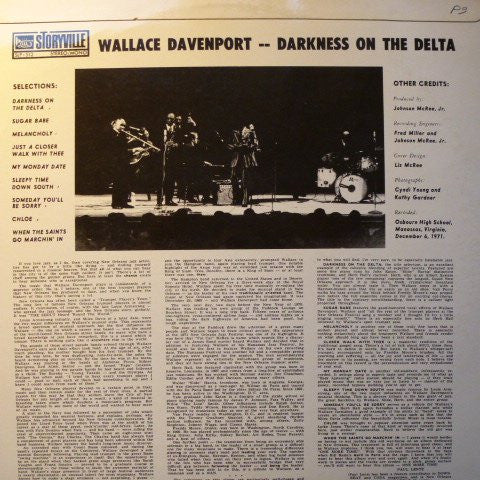 Wallace Davenport : Darkness On The Delta (LP, Album)