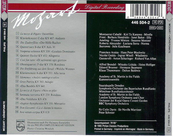 Wolfgang Amadeus Mozart : Das Beste Vom Besten (Weltstars Präsentieren Die Höhepunkte Aus Der Edition) (CD, Ltd, Promo, Smplr)