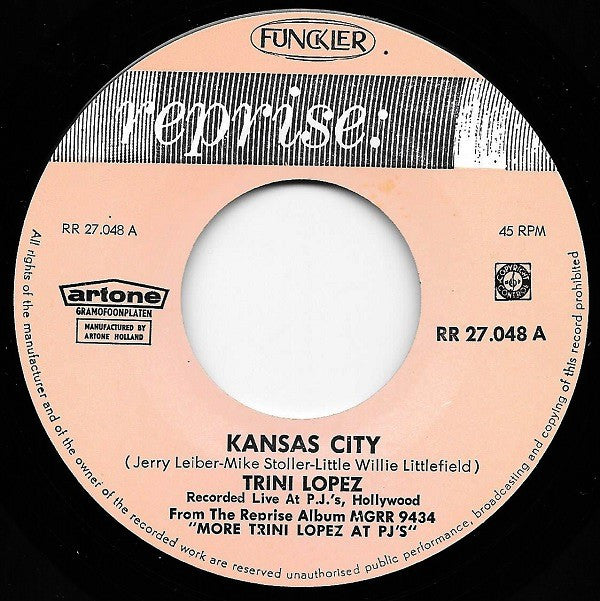 Trini Lopez : Kansas City (7", Single)