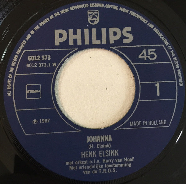 Henk Elsink : Johanna (7", Single)
