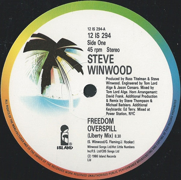 Steve Winwood : Freedom Overspill (12", Gat)