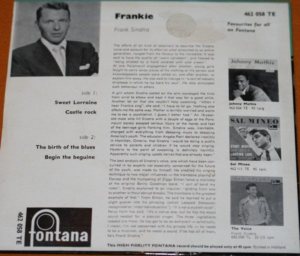 Frank Sinatra : Frankie (7", EP)