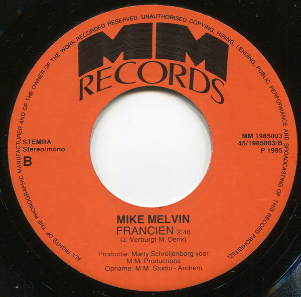 Mike Melvin : Kom Terug (7", Single)