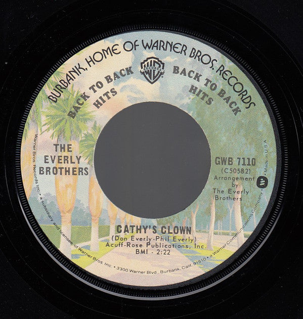 Everly Brothers : Cathy's Clown / So Sad (To Watch Good Love Go Bad) (7", Single)