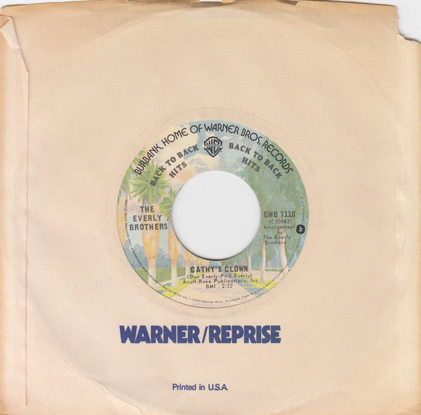 Everly Brothers : Cathy's Clown / So Sad (To Watch Good Love Go Bad) (7", Single)