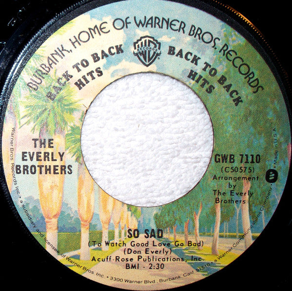 Everly Brothers : Cathy's Clown / So Sad (To Watch Good Love Go Bad) (7", Single)