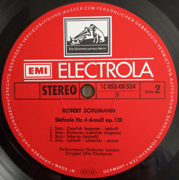 Felix Mendelssohn-Bartholdy, Robert Schumann, Otto Klemperer, Philharmonia Orchestra : Sinfonie Nr. 4 "Italienische" / Sinfonie Nr. 4 (LP, Album)