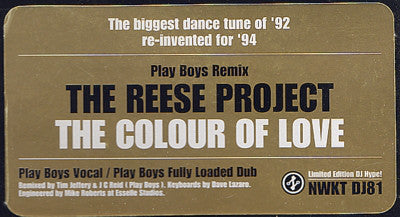 The Reese Project : The Colour Of Love (Play Boys Remix) (12", Promo)