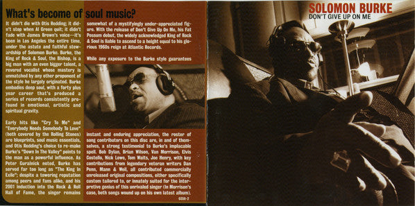 Solomon Burke : Don't Give Up On Me (CD, Album)