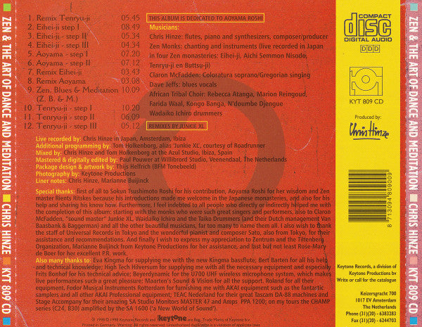 Chris Hinze : Zen & The Art Of Dance And Meditation (CD, Album)