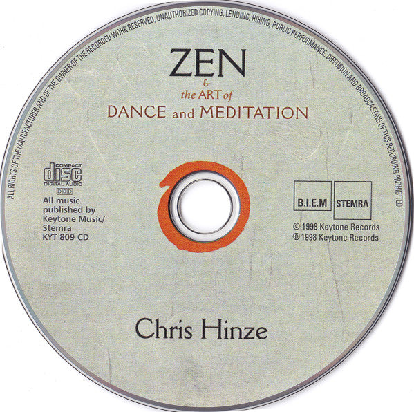 Chris Hinze : Zen & The Art Of Dance And Meditation (CD, Album)