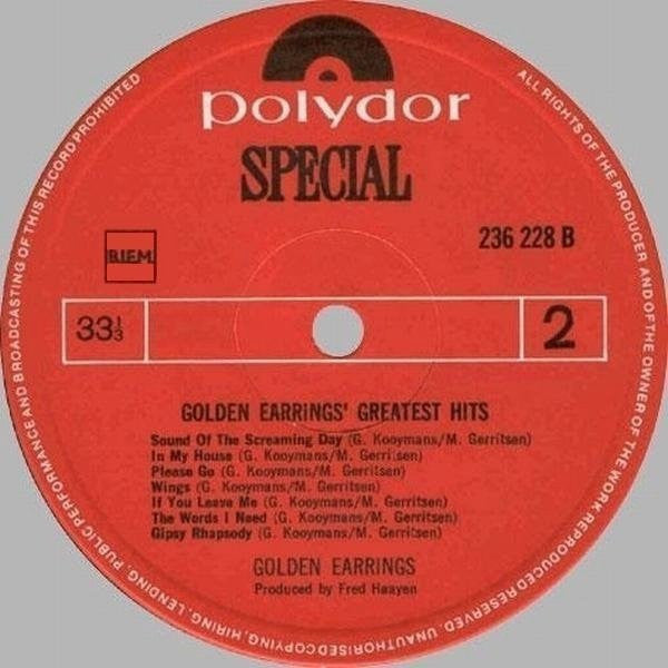 Golden Earring : Golden Earrings' Greatest Hits (LP, Comp, RE)