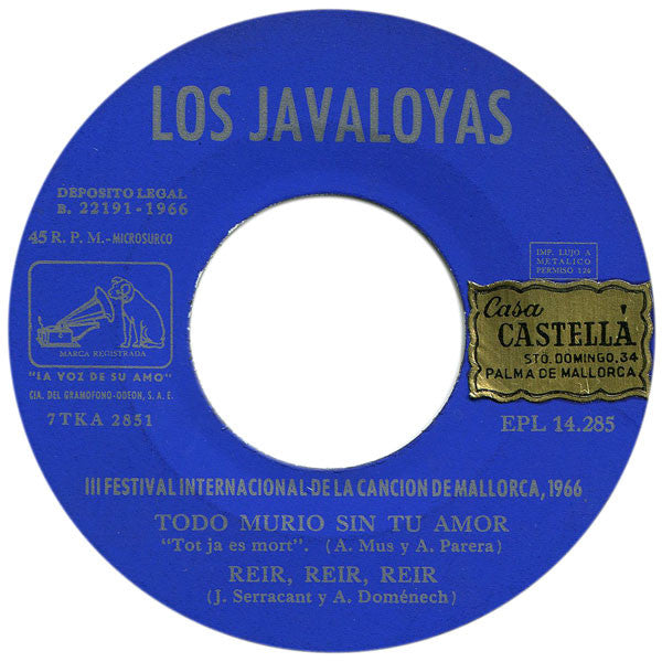 Los Javaloyas : Todo Murio Sin Tu Amor  (7", EP)