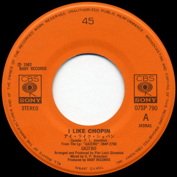 Gazebo : I Like Chopin (7", Single)