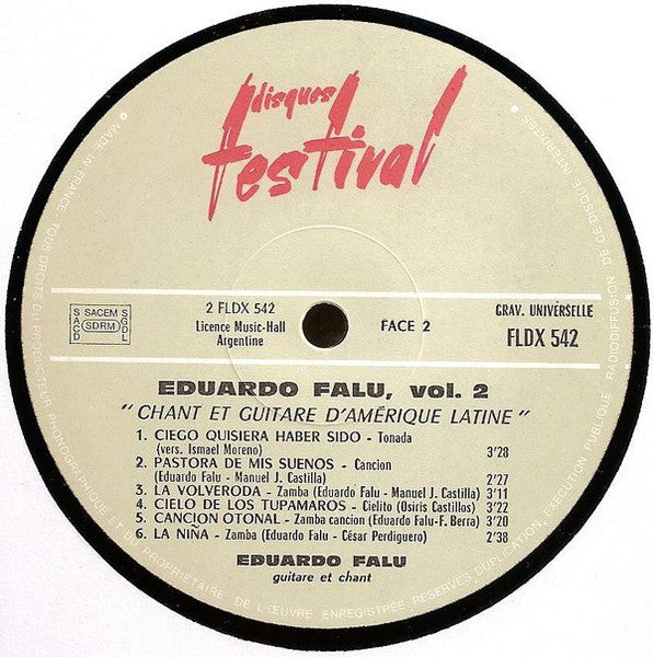 Eduardo Falu* : Chant Et Guitare D'Amérique Latine (LP, Album, RP)