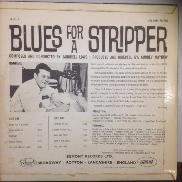 Mundell Lowe : Blues For A Stripper (LP, Album)