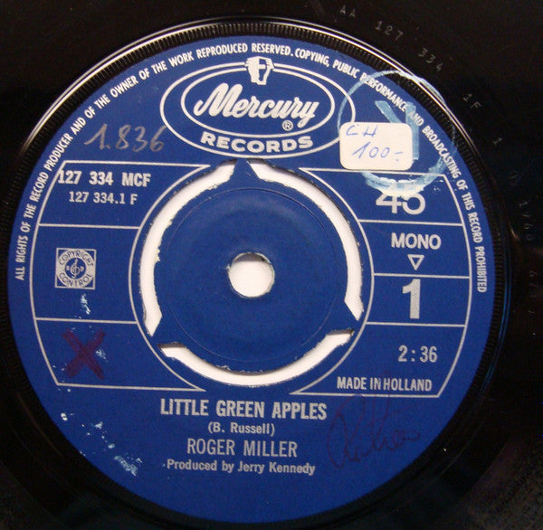 Roger Miller : Little Green Apples (7", Single)