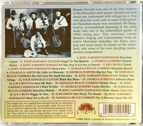 Benny Nawahi : Hawaiian String Virtuoso (Acoustic Steel Guitar Classics From The 1920's) (CD, Comp)