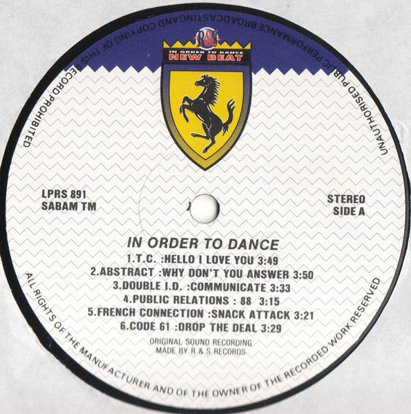 Various : In Order To Dance (LP, Comp)