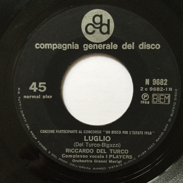 Riccardo Del Turco : Luglio  (7", Single)