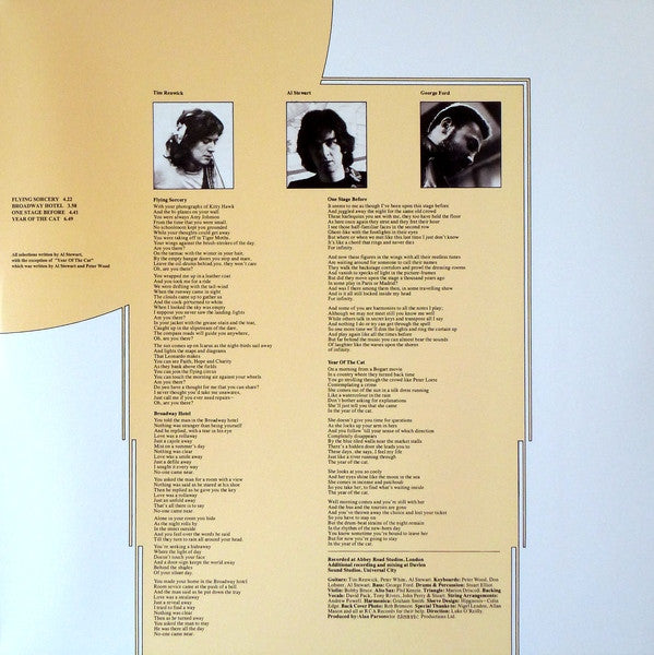 Al Stewart : Year Of The Cat (LP, Album, RE, Gat)