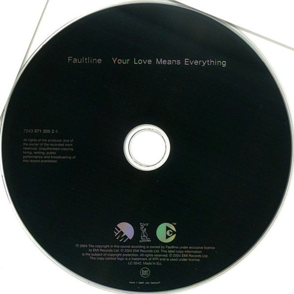 Faultline : Your Love Means Everything (CD, Album, Copy Prot., RE)