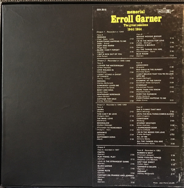 Erroll Garner : Memorial (The Great Sessions 1944/1954) (4xLP, Comp + Box)