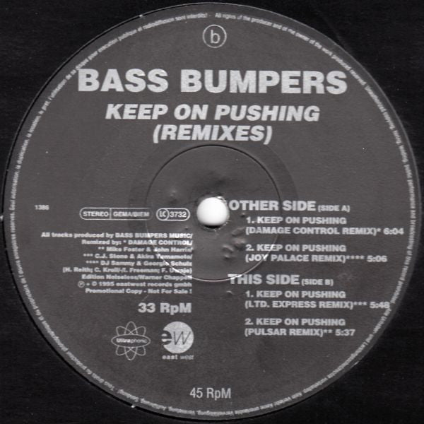Bass Bumpers : Keep On Pushing (Remixes) (12", Promo)