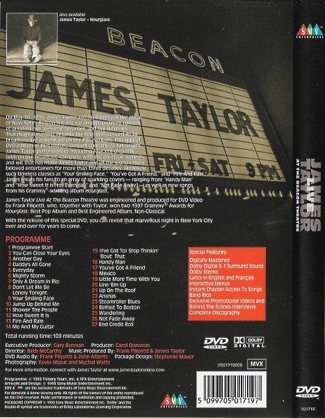 James Taylor (2) : Live At The Beacon Theatre (DVD-V, Multichannel, 5.1)