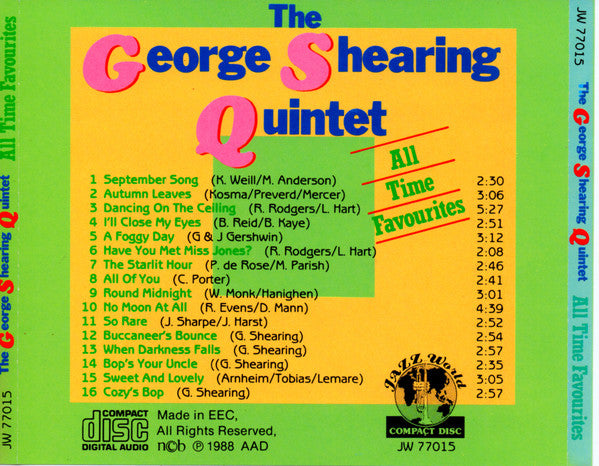 The George Shearing Quintet : All Time Favourites (CD, Comp)