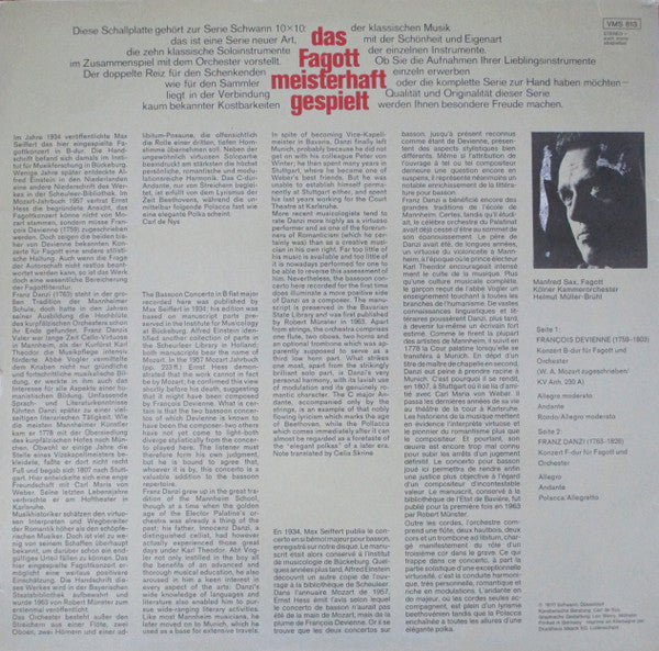 Kölner Kammerorchester, Helmut Müller-Brühl, Manfred Sax : Das Fagott, Meisterhaft Gespielt (LP)