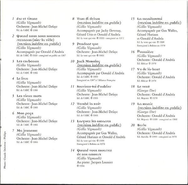 Catherine Sauvage : Chante Gilles Vigneault Et Georges Dor (CD, Comp)