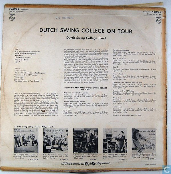 The Dutch Swing College Band : Dutch Swing College On Tour (LP, Mono)