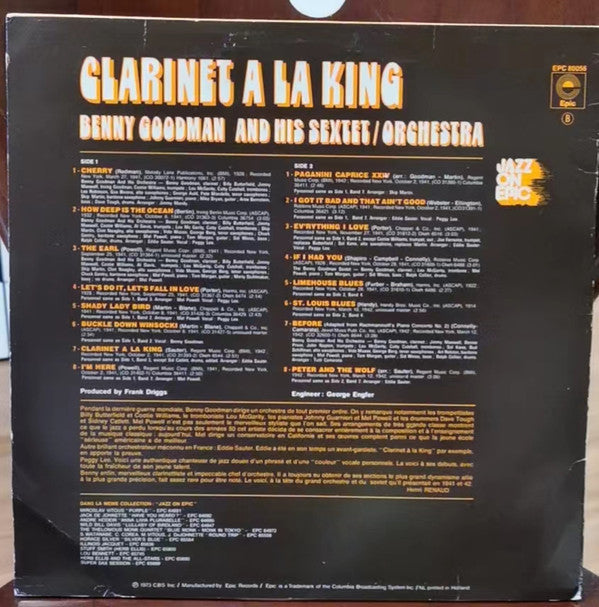 Benny Goodman Sextet : Clarinet A La King (LP, Comp)