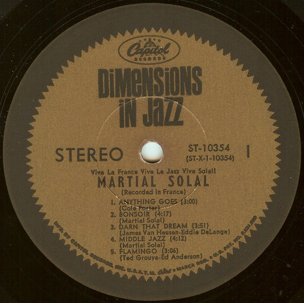 Martial Solal : Vive La France! Vive Le Jazz! Vive Solal! (LP, Album, RE)