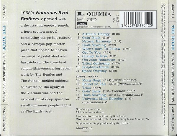 The Byrds : The Notorious Byrd Brothers (CD, Album, RE, RM)