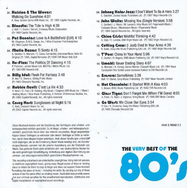 Various : The Very Best Of The 80's (CD, Comp)