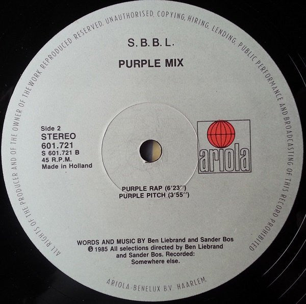 S.B.B.L. : Purple Mix (12", Single, Gen)