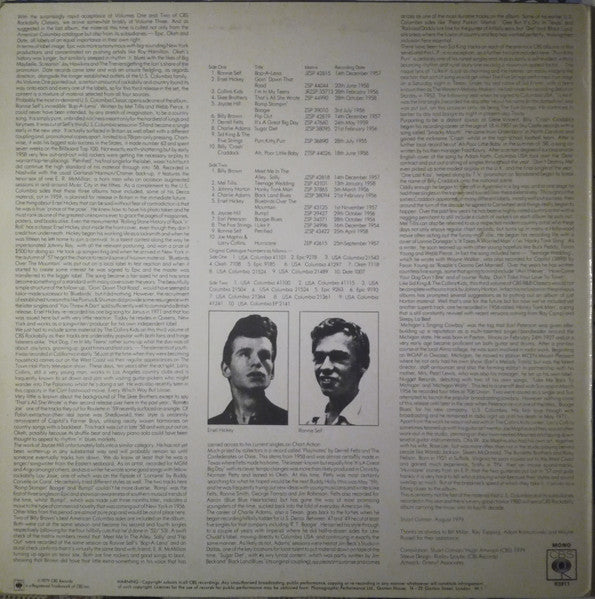 Various : CBS, Epic & Okeh Rockabilly Classics Vol. 3 - Rockabilly Vol. 3 (LP, Comp, Mono)