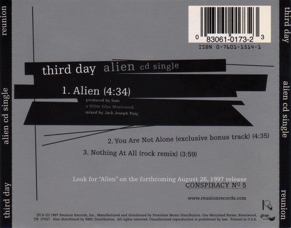 Third Day : Alien CD Single (Minimax, Single)