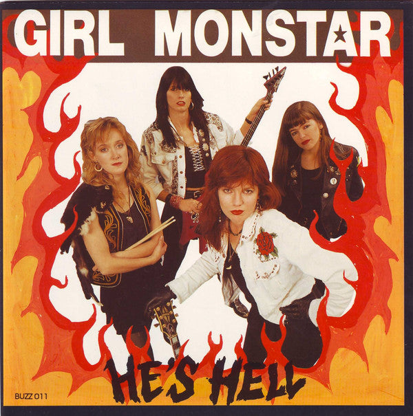Girl Monstar : Surfing On A Wave Of Love (7", Single, Pin)