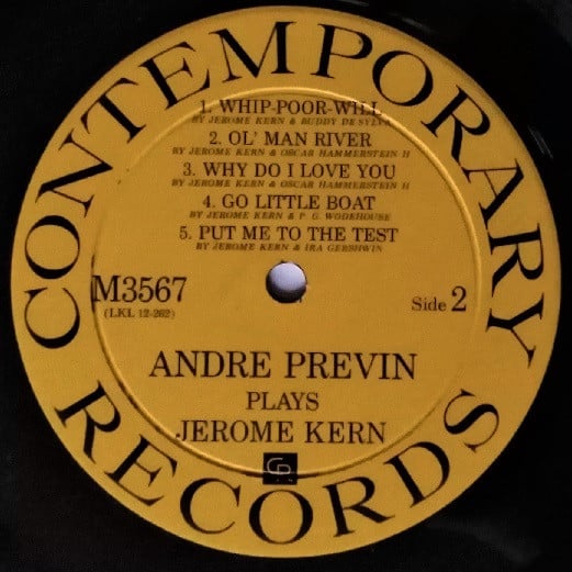 André Previn : André Previn Plays Songs By Jerome Kern (LP, Album, Mono)