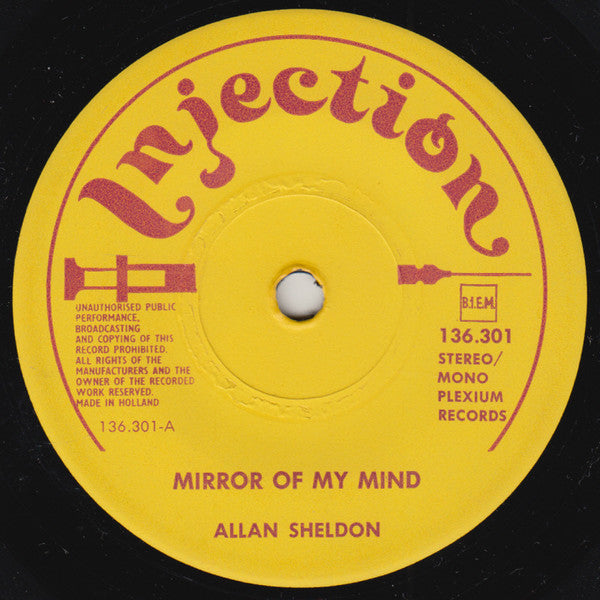 Allan Sheldon : Mirror Of My Mind (7", Sol)