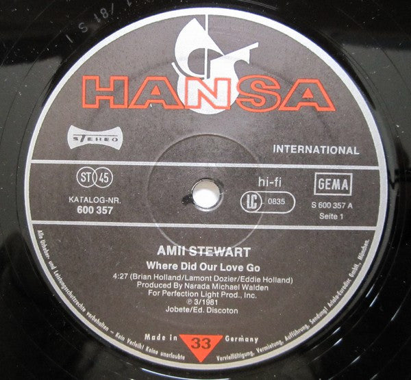 Amii Stewart : Where Did Our Love Go (12")