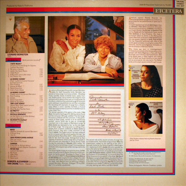 Leonard Bernstein - Roberta Alexander, Tan Crone : Songs (LP)