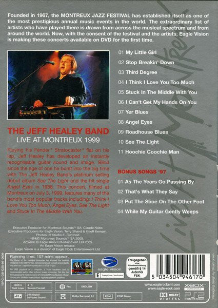 The Jeff Healey Band : Live At Montreux 1999 (DVD-V, Multichannel, PAL, Reg)
