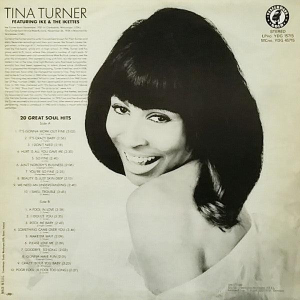 Tina Turner Featuring Ike Turner & The Ikettes : 20 Great Soul Hits (LP, Comp)